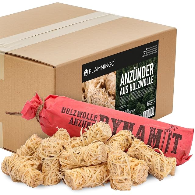 Sachet refermable de 10 kg contenant environ huit cents allume-feux en laine de bois et cire