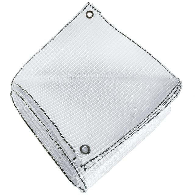 Bâche transparente armée de 3 sur 4 mètres à trame de renfort et œillets aluminium