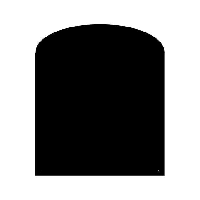 Grande plaque de sol en acier noir en arc surbaissé pour poêle, 120 sur 100 centimètres