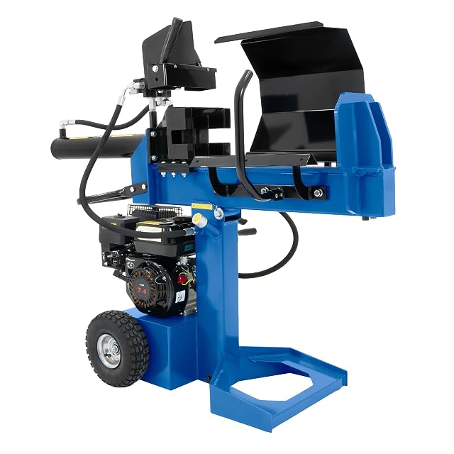 Fendeur de bûches à essence T-Mech avec moteur thermique, cage de protection et grands pneus caoutchouc