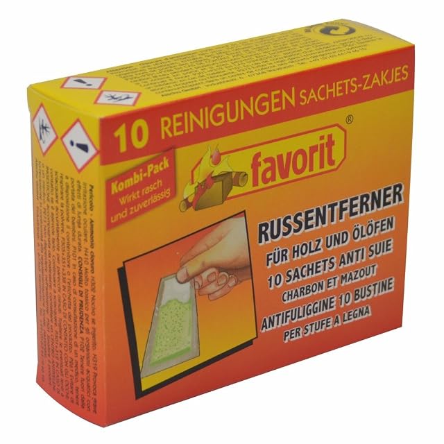 Paquet de dix sachets de poudre décrassante haute performance pour poêles et cheminées