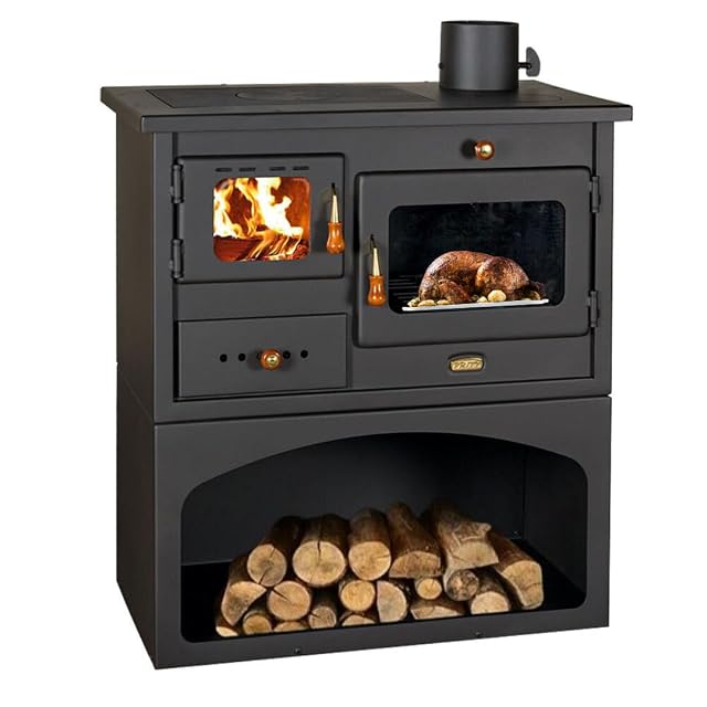 Cuisinière à bois avec four et plaque de cuisson, de 10,1 kilowatts